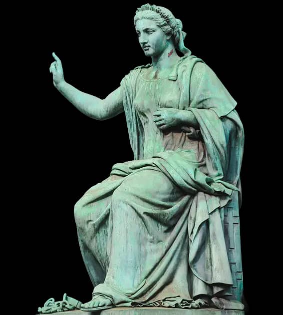 Decorative statue positioned at top